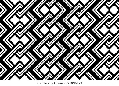 Design seamless monochrome geometric pattern. Abstract background. Vector art