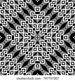 Design seamless monochrome geometric pattern. Abstract decorative background. Vector art. No gradient