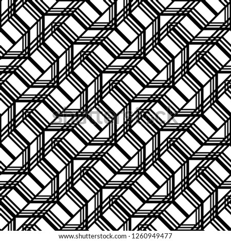 Design seamless monochrome geometric pattern. Abstract zigzag background. Vector art