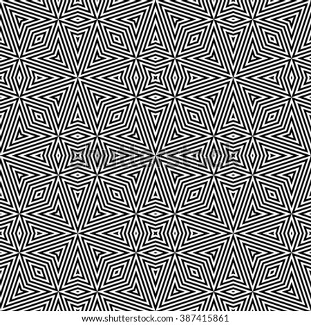 Design seamless monochrome geometric pattern. Abstract striped background. Vector art