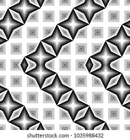 Design seamless monochrome geometrical pattern. Abstract decorative background. Vector art. No gradient