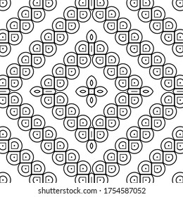 Design seamless monochrome grating decorative pattern. Abstract diamond background. Vector art