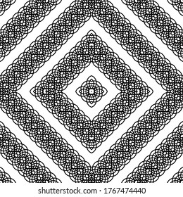 Design seamless monochrome grating decorative pattern. Abstract diamond background. Vector art