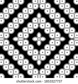 Design seamless monochrome grating decorative pattern. Abstract diamond background. Vector art