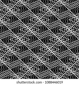 Design seamless monochrome grating pattern. Abstract lines textured background. Vector art. No gradient