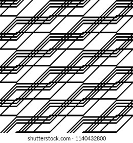 Design seamless monochrome grating pattern. Abstract background. Vector art