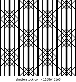 Design seamless monochrome grating pattern. Abstract geometric background. Vector art