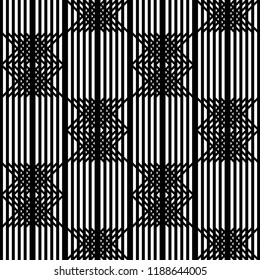 Design seamless monochrome grating pattern. Abstract geometric background. Vector art