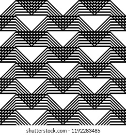 Design seamless monochrome grating pattern. Abstract triangle background. Vector art