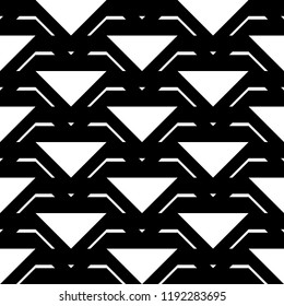 Design seamless monochrome grating pattern. Abstract triangle background. Vector art