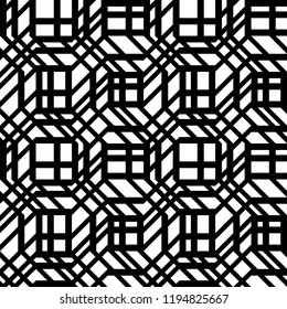 Design seamless monochrome grating pattern. Abstract geometric background. Vector art