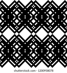Design seamless monochrome grating pattern. Abstract geometric background. Vector art