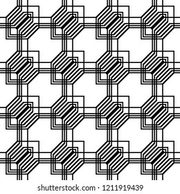 Design seamless monochrome grating pattern. Abstract background. Vector art