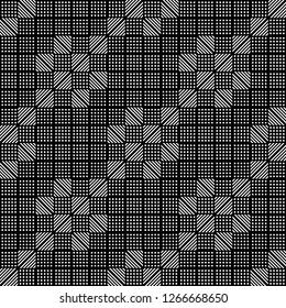 Design seamless monochrome grating pattern. Abstract geometric background. Vector art