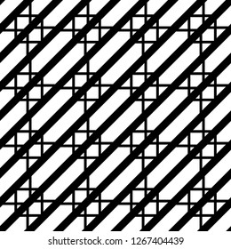 Design seamless monochrome grating pattern. Abstract geometric background. Vector art