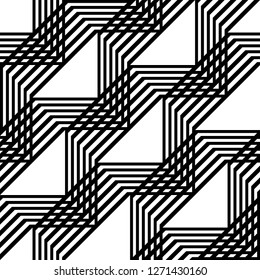 Design seamless monochrome grating pattern. Abstract triangle background. Vector art