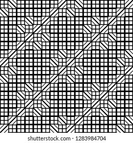 Design seamless monochrome grating pattern. Abstract geometric background. Vector art