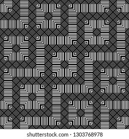 Design seamless monochrome grating pattern. Abstract geometric background. Vector art