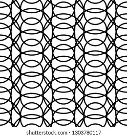 Design seamless monochrome grating pattern. Abstract interlaced background. Vector art