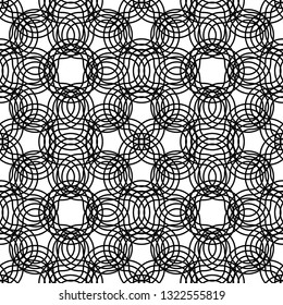 Design seamless monochrome grating pattern. Abstract interlaced background. Vector art