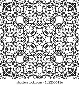 Design seamless monochrome grating pattern. Abstract interlaced background. Vector art