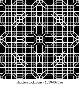 Design seamless monochrome grating pattern. Abstract geometric background. Vector art