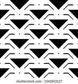 Design seamless monochrome grating pattern. Abstract triangle background. Vector art