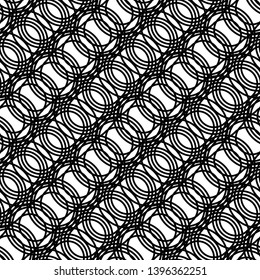 Design seamless monochrome grating pattern. Abstract interlaced background. Vector art
