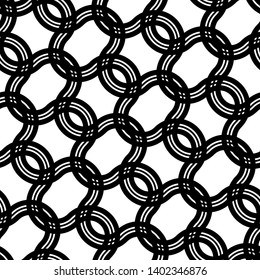 Design seamless monochrome grating pattern. Abstract interlaced background. Vector art