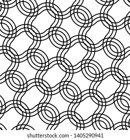 Design seamless monochrome grating pattern. Abstract interlaced background. Vector art