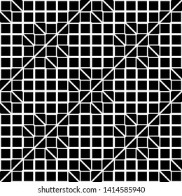 Design seamless monochrome grating pattern. Abstract geometric background. Vector art