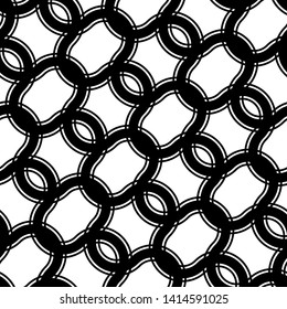 Design seamless monochrome grating pattern. Abstract interlaced background. Vector art