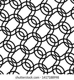 Design seamless monochrome grating pattern. Abstract interlaced background. Vector art