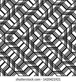 Design seamless monochrome grating pattern. Abstract zigzag background. Vector art