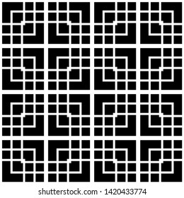 Design seamless monochrome grating pattern. Abstract geometric background. Vector art