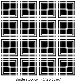 Design seamless monochrome grating pattern. Abstract geometric background. Vector art