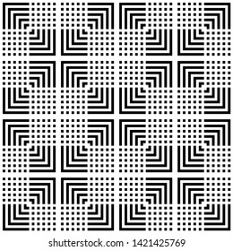 Design seamless monochrome grating pattern. Abstract geometric background. Vector art
