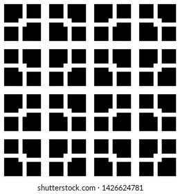 Design seamless monochrome grating pattern. Abstract geometric background. Vector art