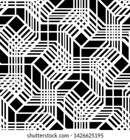 Design seamless monochrome grating pattern. Abstract geometric background. Vector art
