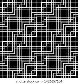 Design seamless monochrome grating pattern. Abstract geometric background. Vector art
