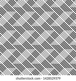 Design seamless monochrome grating pattern. Abstract geometric background. Vector art