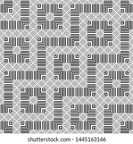 Design seamless monochrome grating pattern. Abstract geometric background. Vector art