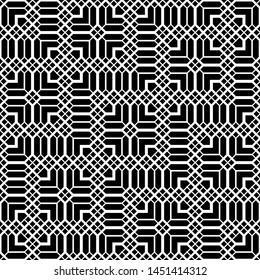 Design seamless monochrome grating pattern. Abstract geometric background. Vector art
