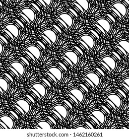 Design seamless monochrome grating pattern. Abstract interlaced background. Vector art