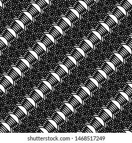 Design seamless monochrome grating pattern. Abstract interlaced background. Vector art