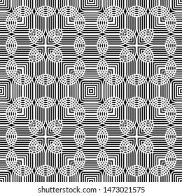 Design seamless monochrome grating pattern. Abstract background. Vector art