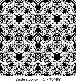 Design seamless monochrome grating pattern. Abstract interlaced background. Vector art
