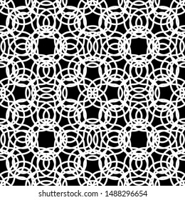 Design seamless monochrome grating pattern. Abstract interlaced background. Vector art