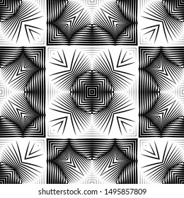 Design seamless monochrome grating pattern. Abstract geometric background. Vector art. No gradient 