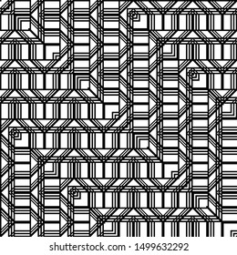 Design seamless monochrome grating pattern. Abstract zigzag background. Vector art